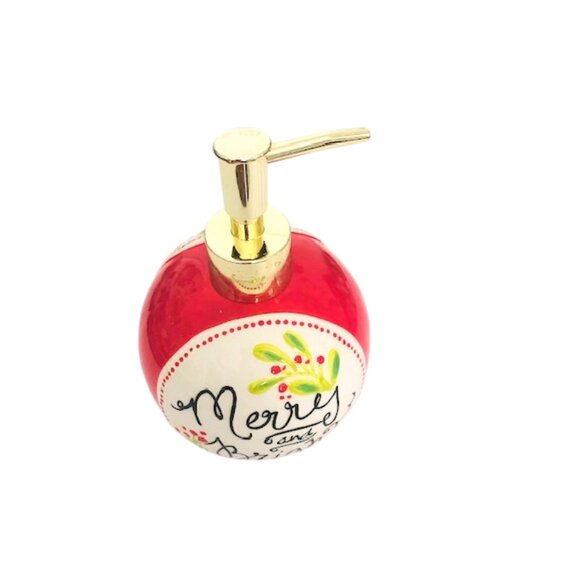 Merry and Bright Ceramic Soap/Lotion Dispenser - Picture 2 of 5
